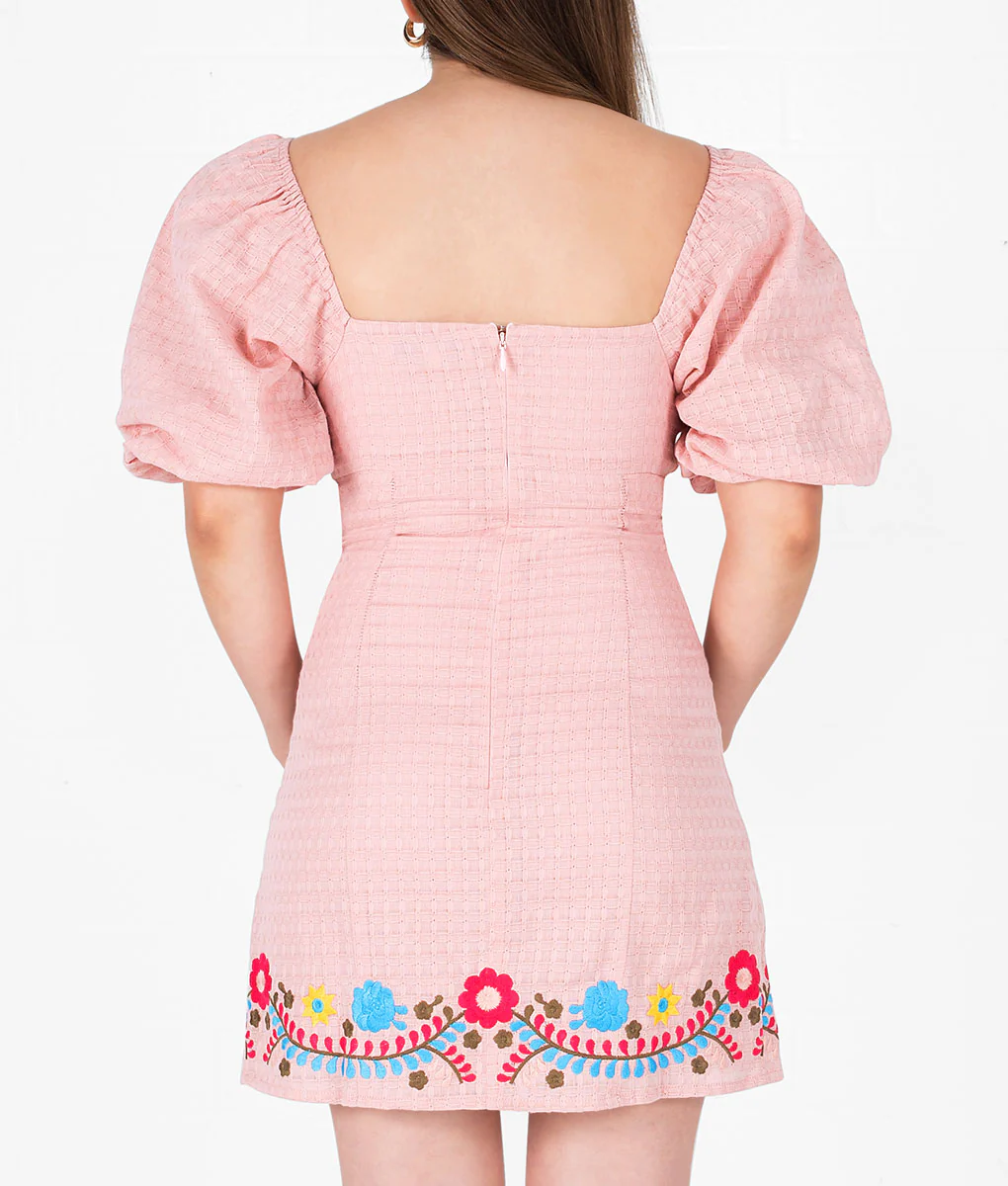 Pink Esperanzita Embroidered Dress - Image 3