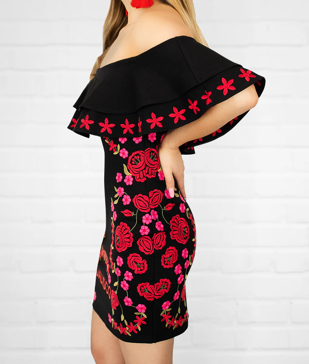 State Aztec Princess Embroidered Dress - Image 4